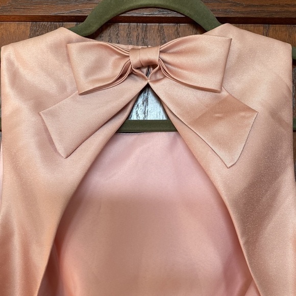 Alfred Sung Dupioni D734 Sleeveless Back Bow Trumpet Gown, Pearl Pink Sz 12 NWOT - Picture 7 of 11